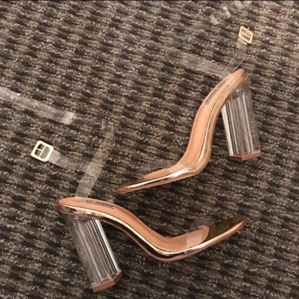 Fashion Nova Rose Gold Lucite Heels